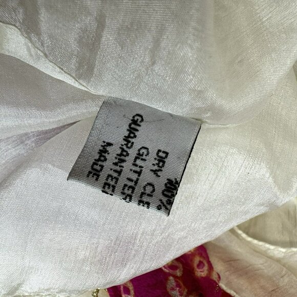 Juliet Dunn Dress Silk V Neck Mini Sequin Hand Embroidered Free Size Sleeveless - Picture 6 of 9